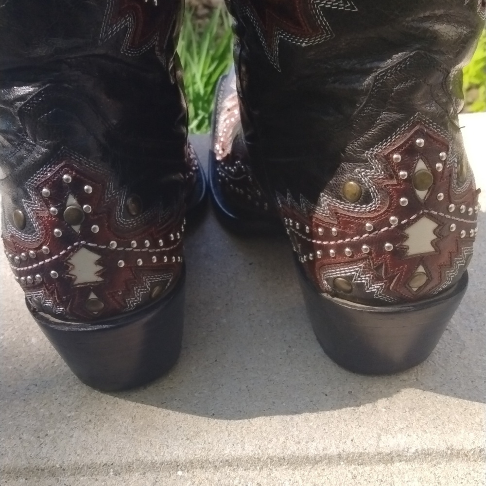 Corral boots black and red studded size 9 - Picture 7 of 13